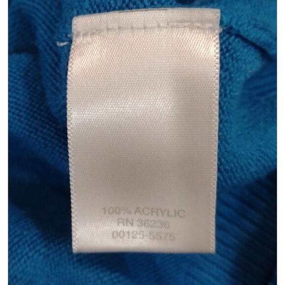 Christopher & Banks Sweater Large Womens Blue Ombré Cowl Neck Lightweight - Picture 11 of 12